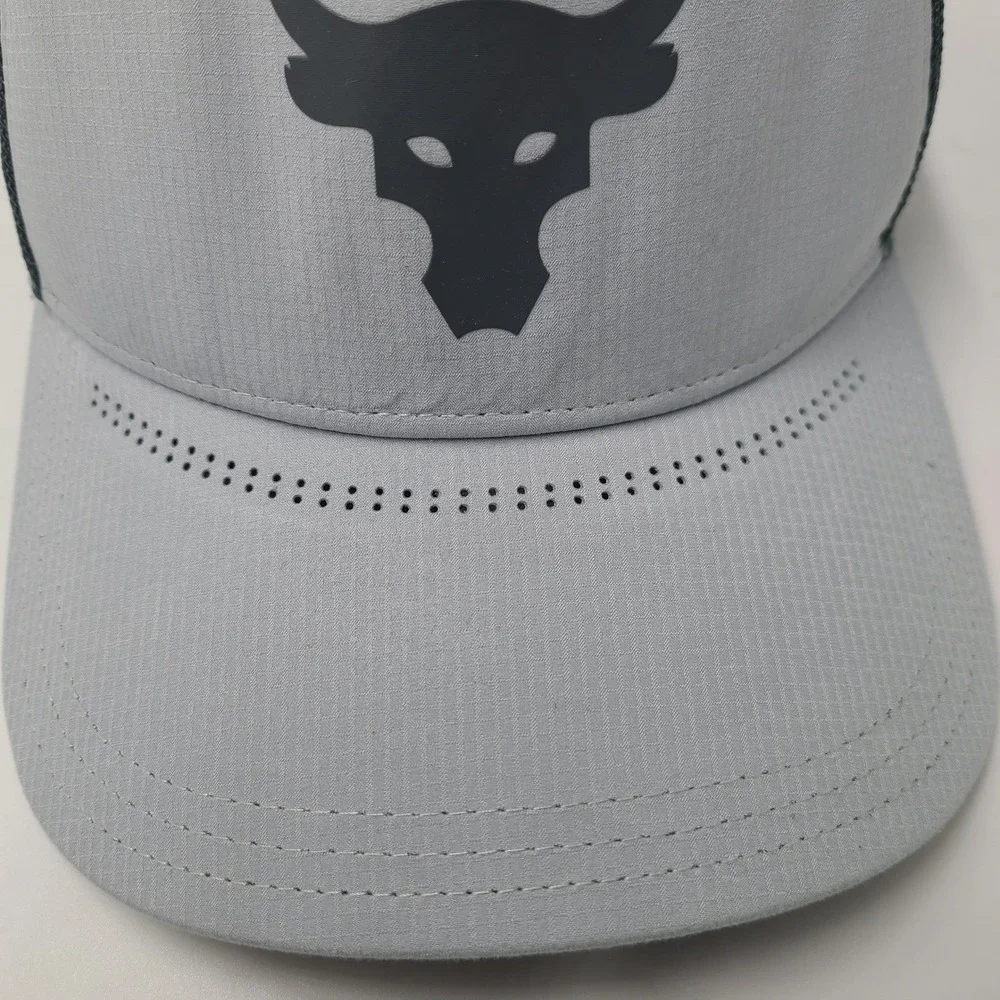 Under Armour Hat Snapback Trucker Mesh Gray Project‎ Rock Brahma Bull Logo Men